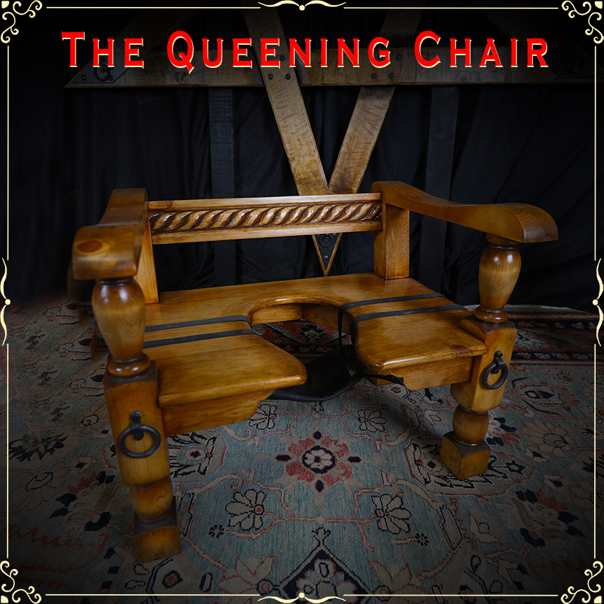 hand carved pine queeining chair